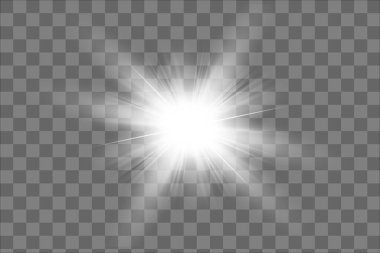 İzole edilmiş beyaz ışık efekti, parlaklık