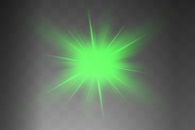 İzole edilmiş yeşil ışık efekti, mercek parlaması
