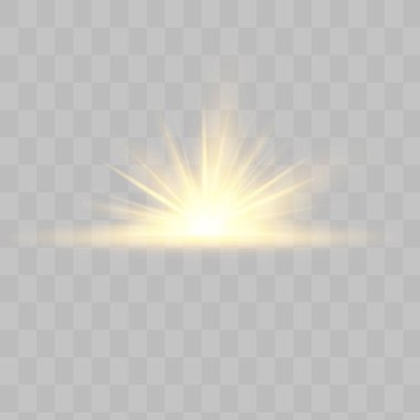 İzole edilmiş sarı ışık efekti, parlaklık