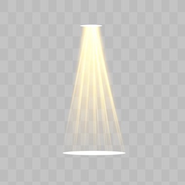 Vektör ışıkları. Işık efekti. Işıltı, sarı şeffaf ışık efekti. Soyut özel efekt tasarımı.