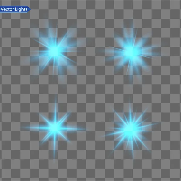 Resplandor Aislado Efecto Luz Azul Destello Lente — Archivo Imágenes Vectoriales