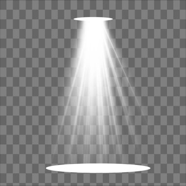 Vektör ışıkları. Işık efekti. İzole edilmiş beyaz şeffaf ışık efekti. Soyut özel efekt tasarımı.