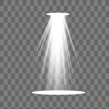 Vektör ışıkları. Işık efekti. İzole edilmiş beyaz şeffaf ışık efekti. Soyut özel efekt tasarımı.