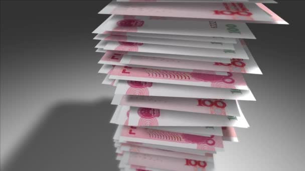 Stack de Yuans chinois . — Video