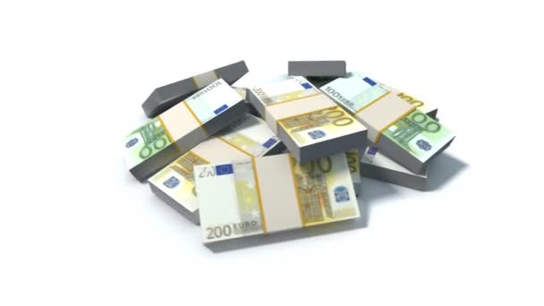 Pile de billets en euros — Video