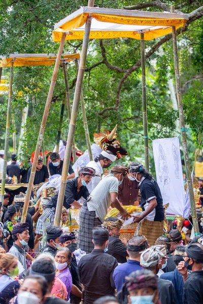 Cerimônia Cremação Bali Tempo Vívido — Fotografia de Stock