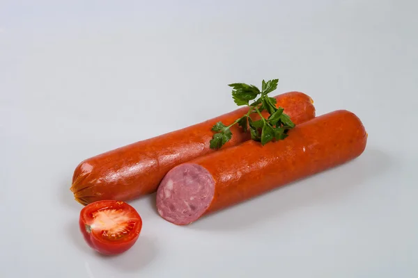 Wurst auf weißem Hintergrund im Atelier — Stockfoto