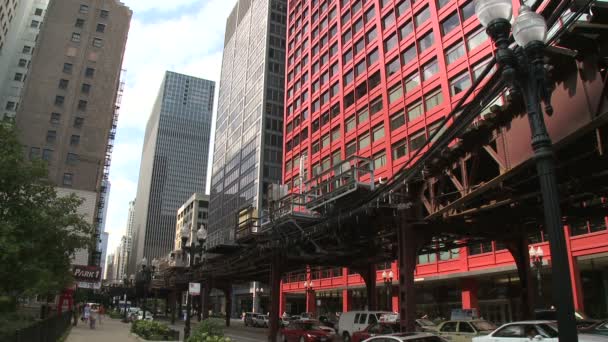Chicago je zvýšená železniční systém — Stock video