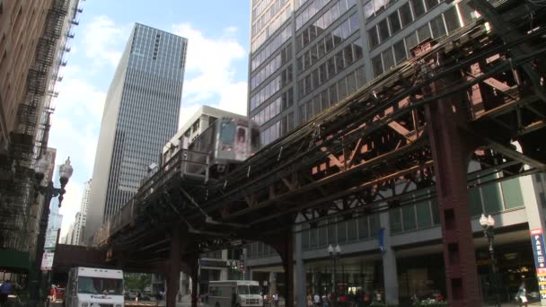 Chicago de verhoogde trein systeem — Stockvideo