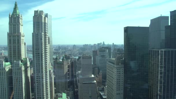 Vistas de edifícios em Nova York como visto do alto — Vídeo de Stock