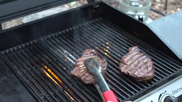 Carne asada en la parrilla — Vídeos de Stock