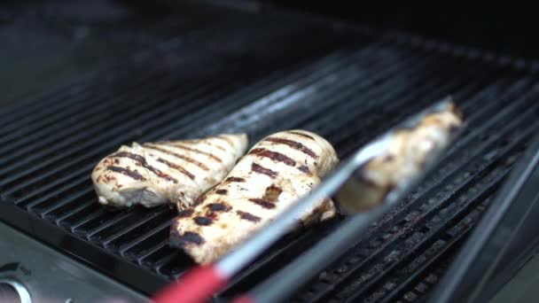 Carne asada en la parrilla — Vídeo de stock