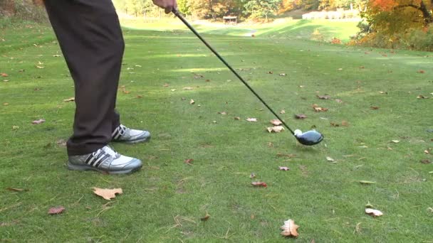 Man spelar golf — Stockvideo