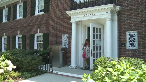 Biblioteca da Cidade em Bronxville — Vídeo de Stock