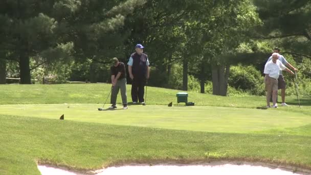 Golfistas masculinos tee off (2 de 4 ) — Vídeo de Stock