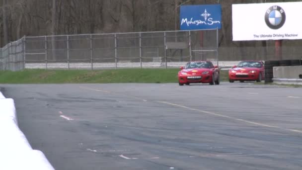 Competing race cars — Stock Video