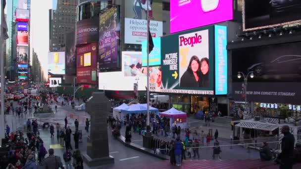 Вид с воздуха на Таймс-сквер — стоковое видео