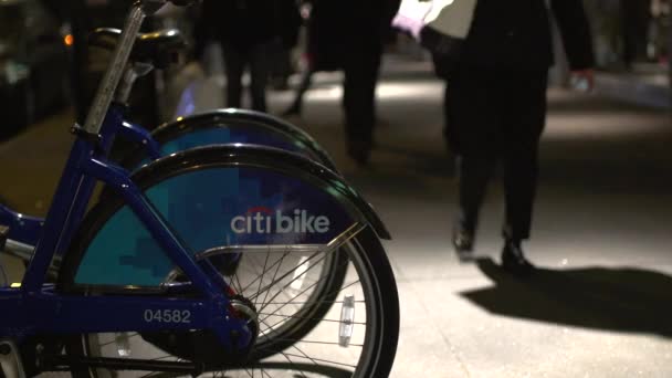 Manhattan citi Fahrradständer — Stockvideo