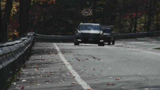 Вождение по асфальтированной дороге — стоковое видео