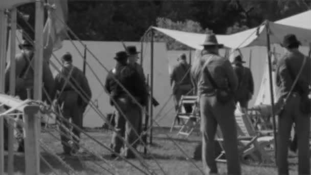 The American Civil War staging — Stock Video