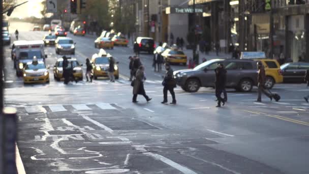 Ocupados taxis de Nueva York — Vídeo de stock