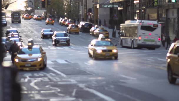 繁忙的纽约城的士 — 图库视频影像