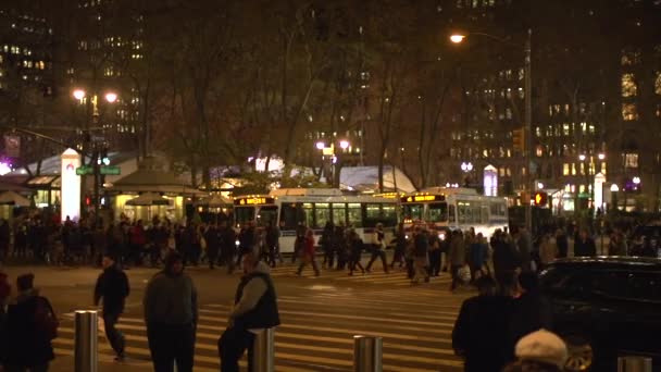 놀라운 야간 뉴욕 교차로 — 비디오