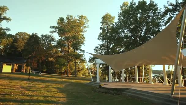 Canopy over outdoor stage (2 of 3) — Stock Video