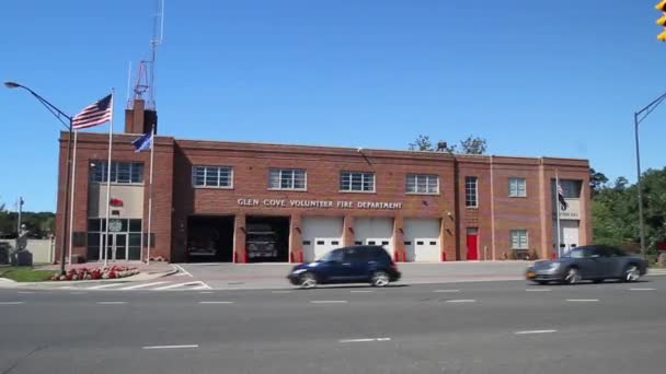 Glen Cove Voluntário Corpo de Bombeiros edifício (3 de 3 ) — Vídeo de Stock