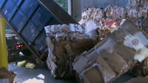 За кулисами посмотрите на шаги современной переработки — стоковое видео