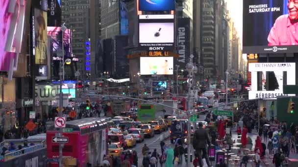 Pemandangan udara dari Times Square — Stok Video