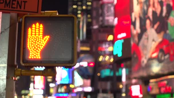 Times Square övergångsställe tecken — Stockvideo