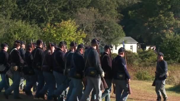 De enscenering van de Amerikaanse Burgeroorlog — Stockvideo