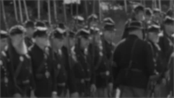 The American Civil War staging — Stock Video