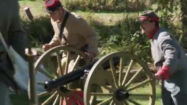 The American Civil War staging — Stock Video