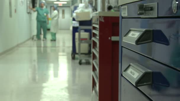 Ιατρική διάδρομο στο νοσοκομείο — Αρχείο Βίντεο