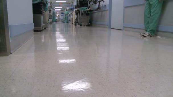Hastane koridorunda sağlık personeli — Stok video