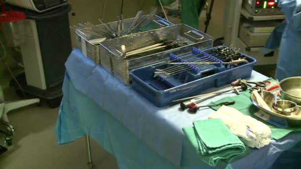 Operating room prepared for surgery — Stock Video