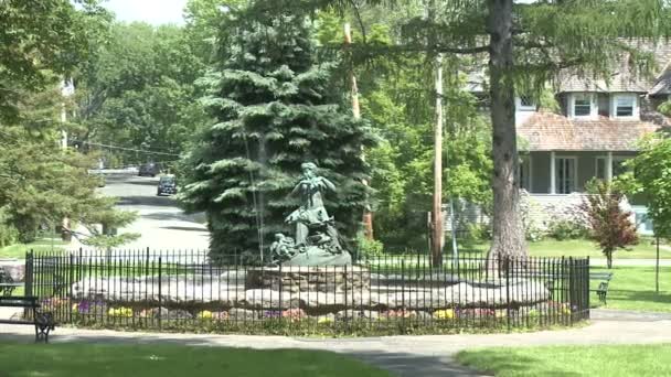 Monument avec clôture en fer autour — Video