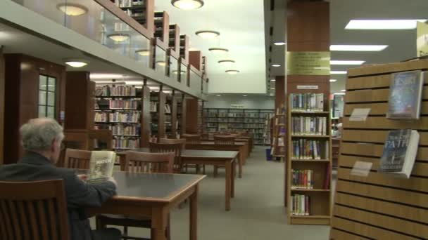 Dentro de uma biblioteca pública (2 de 6 ) — Vídeo de Stock