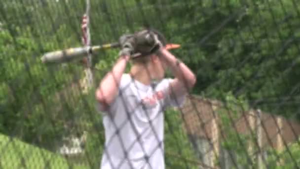 High school Baseball team at batting practice  (1 of 2) — Stock Video