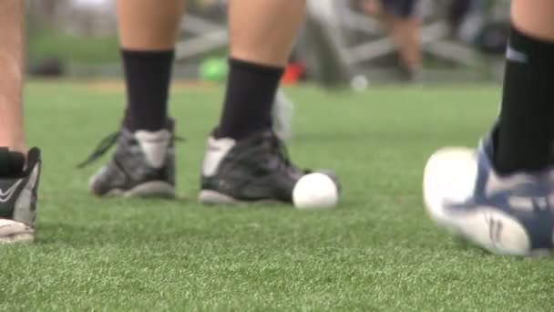 Lacrosse team warming-up op het veld (3 van 4) — Stockvideo
