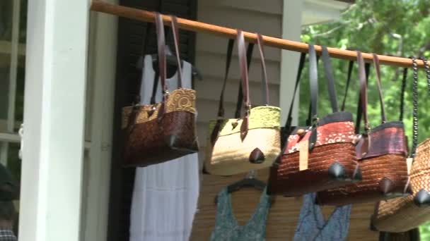 Goods being displayed outside a Boutique (1 of 2) — Stock Video
