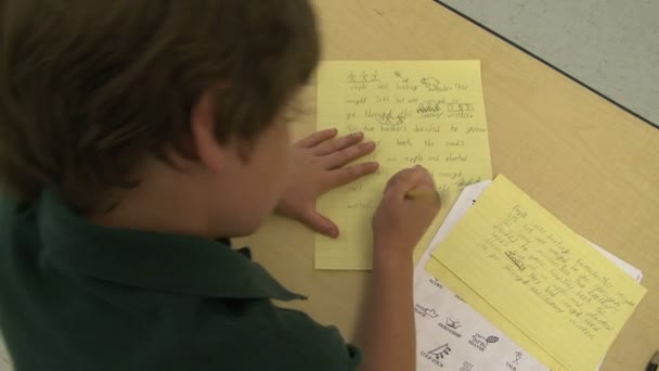 Grammar schoolstudent huiswerk in klas (6 van 6) — Stockvideo