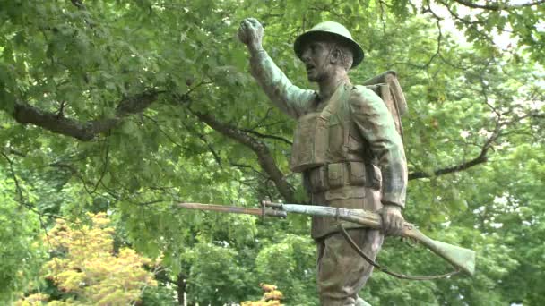 Monumento a un héroe de guerra . — Vídeos de Stock