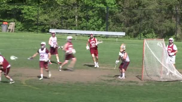 Middelbare School jongenskoor lacrosse praktijk (5 van 9) — Stockvideo