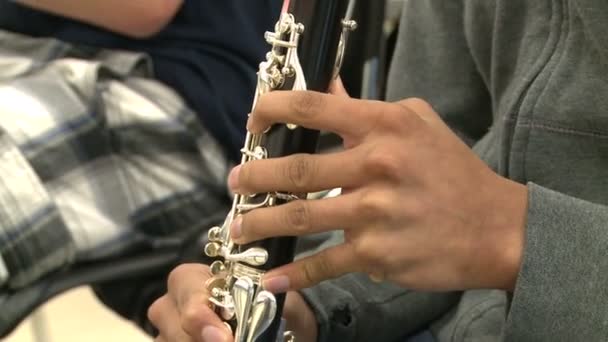 Estudiantes que practican en clase de música (4 de 7 ) — Vídeo de stock