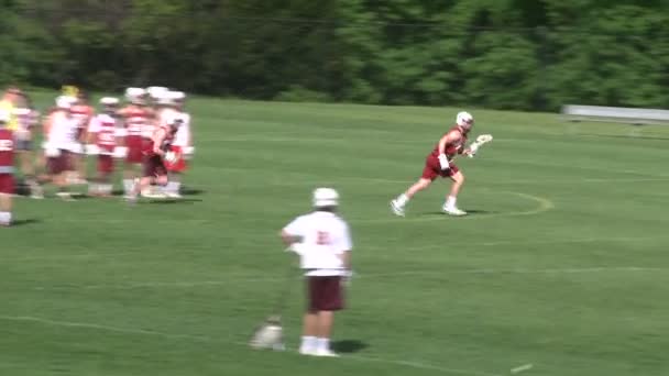 Práctica de lacrosse para chicos de secundaria (4 de 9 ) — Vídeos de Stock