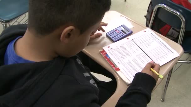 Student taking test (9 of 11) — Stock Video