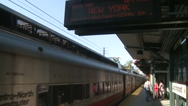 Treno in partenza dalla stazione — Video Stock
